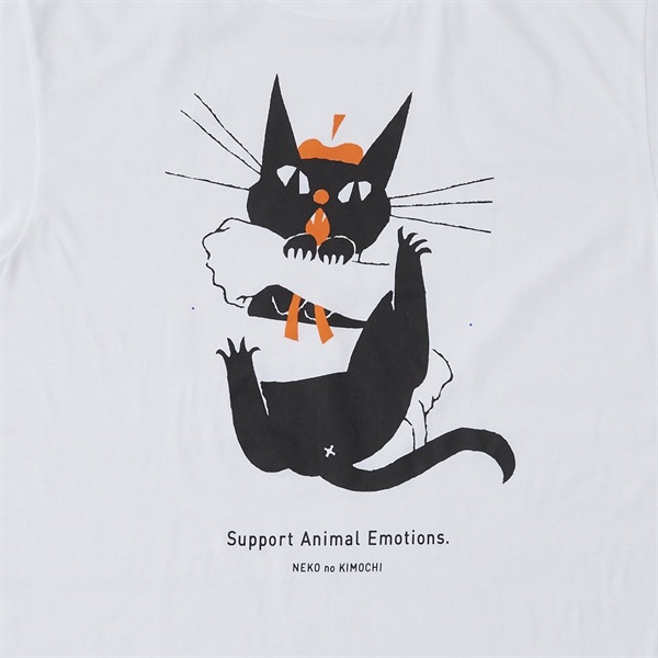 ねこのきもちオリジナルチャリティTシャツ （黒ねこ意匠デザイン）