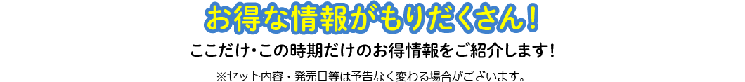 フードサポート限定セットも続々登場！